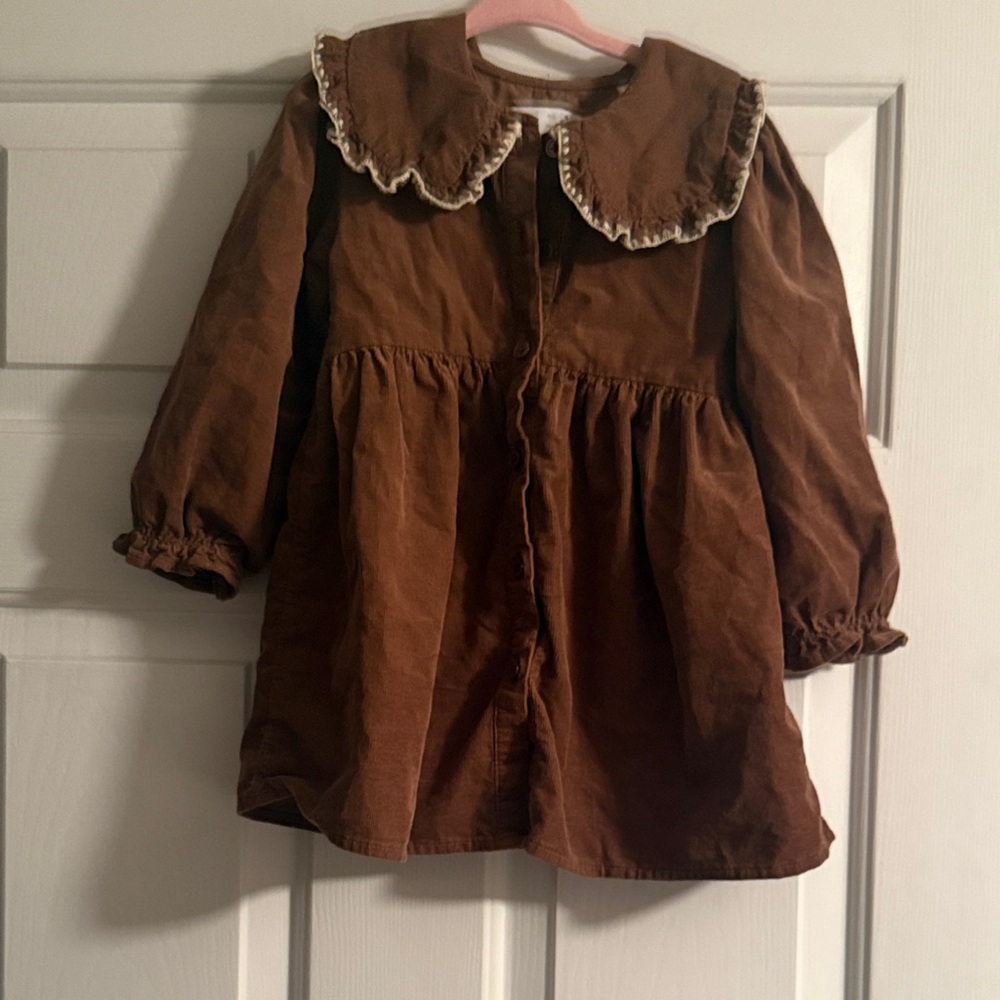 Zara Brown Dress with Embroidered Details